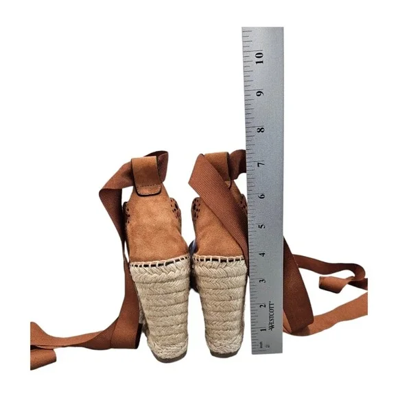 Tabitha Simmons Womens Ravi Brown  Suede Espadrille Wedge Sandals 37 US 7 - Picture 5 of 10